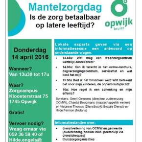 Mantelzorgdag: “is de zorg betaalbaar op latere&nbsp;leeftijd”